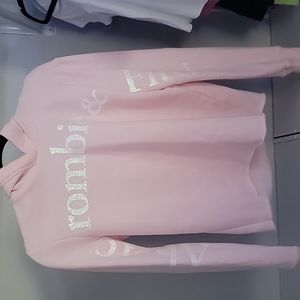 Pink abercrombie crop hoodie